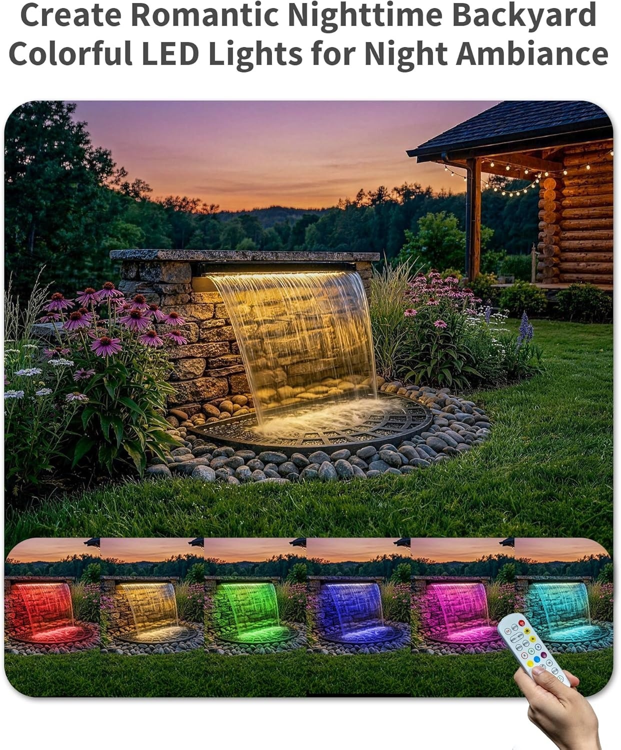 POPOSOAP 1600GPH Pondless Waterfall Kit with Light