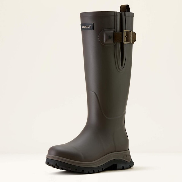 ariat Woodstock Rubber wellington Boot pictured in brown