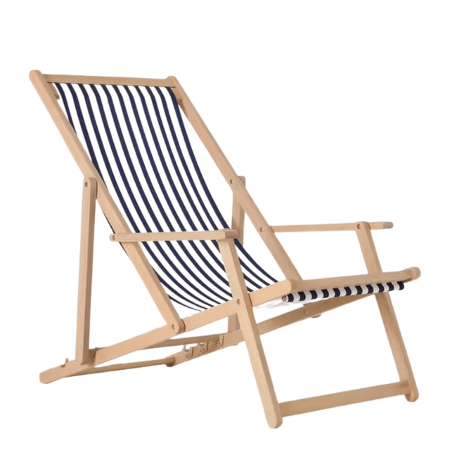 Olive stripe classic deck chair