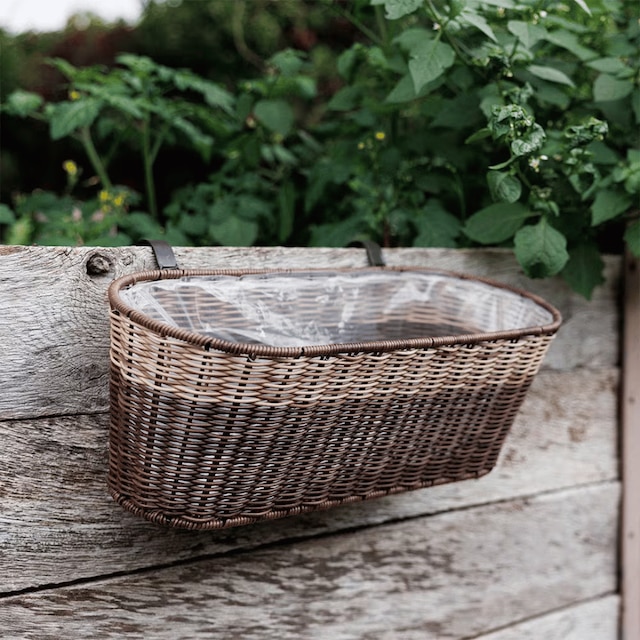 Weatherproof set of two oval balcony planters