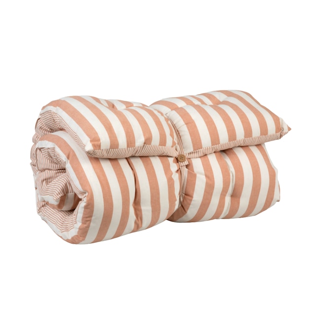Harlton roll out bed wide stripe terracotta