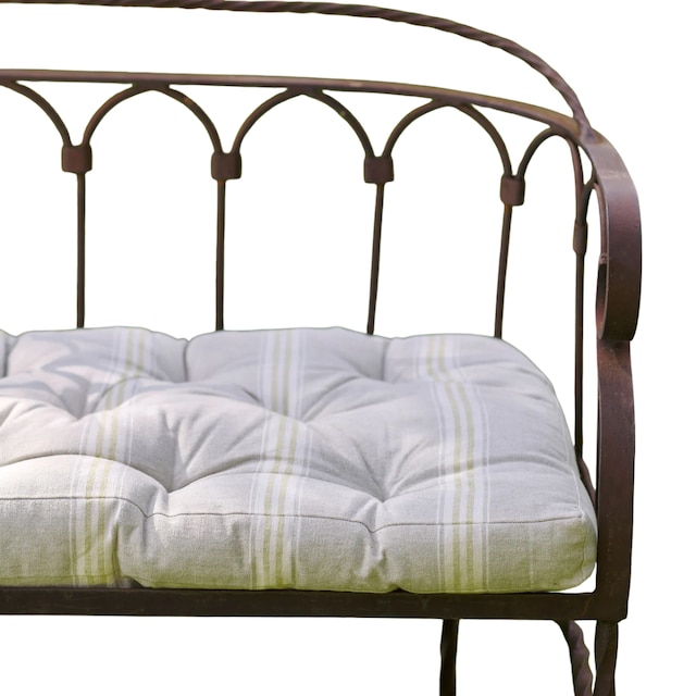Green Gustavian stripe bench cushion