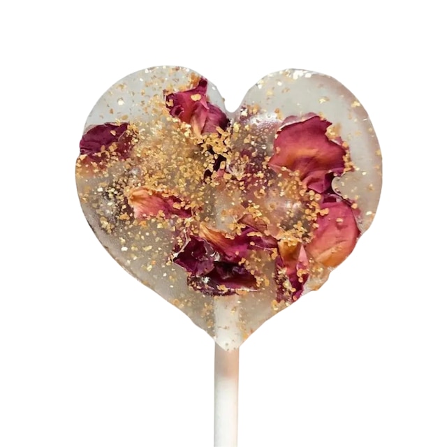 Rose petal lollipops