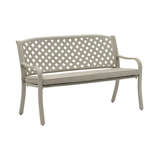 RHS Bridgewater stone cast aluminium bench & cushion