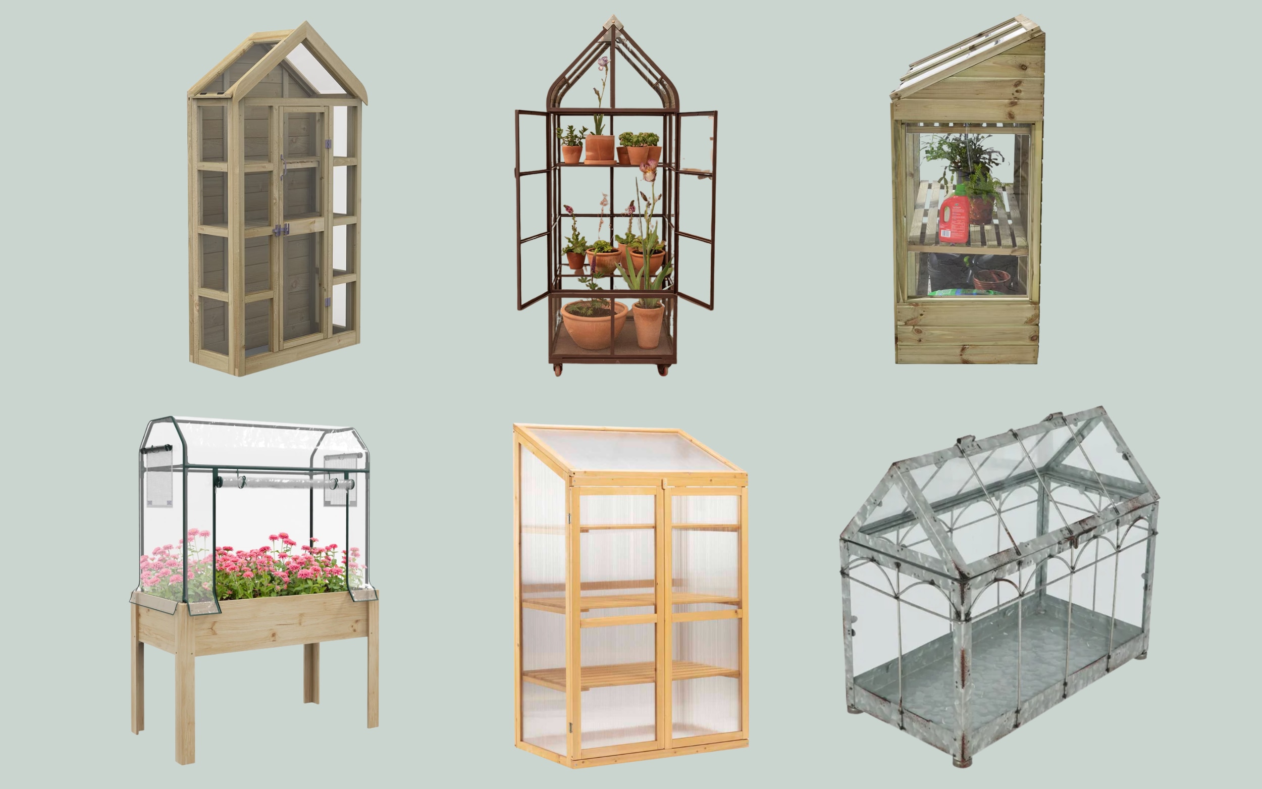 Collage of the best mini greenhouses