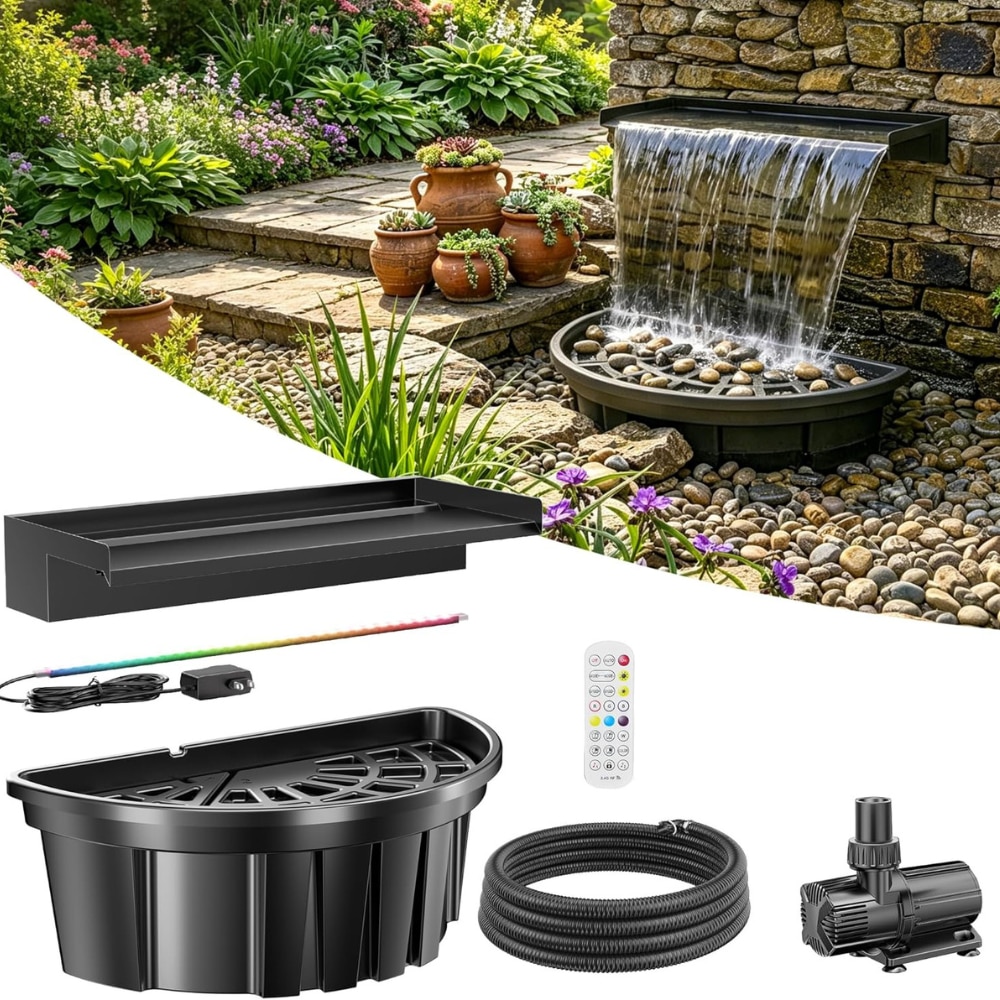POPOSOAP 1600GPH Pondless Waterfall Kit 
